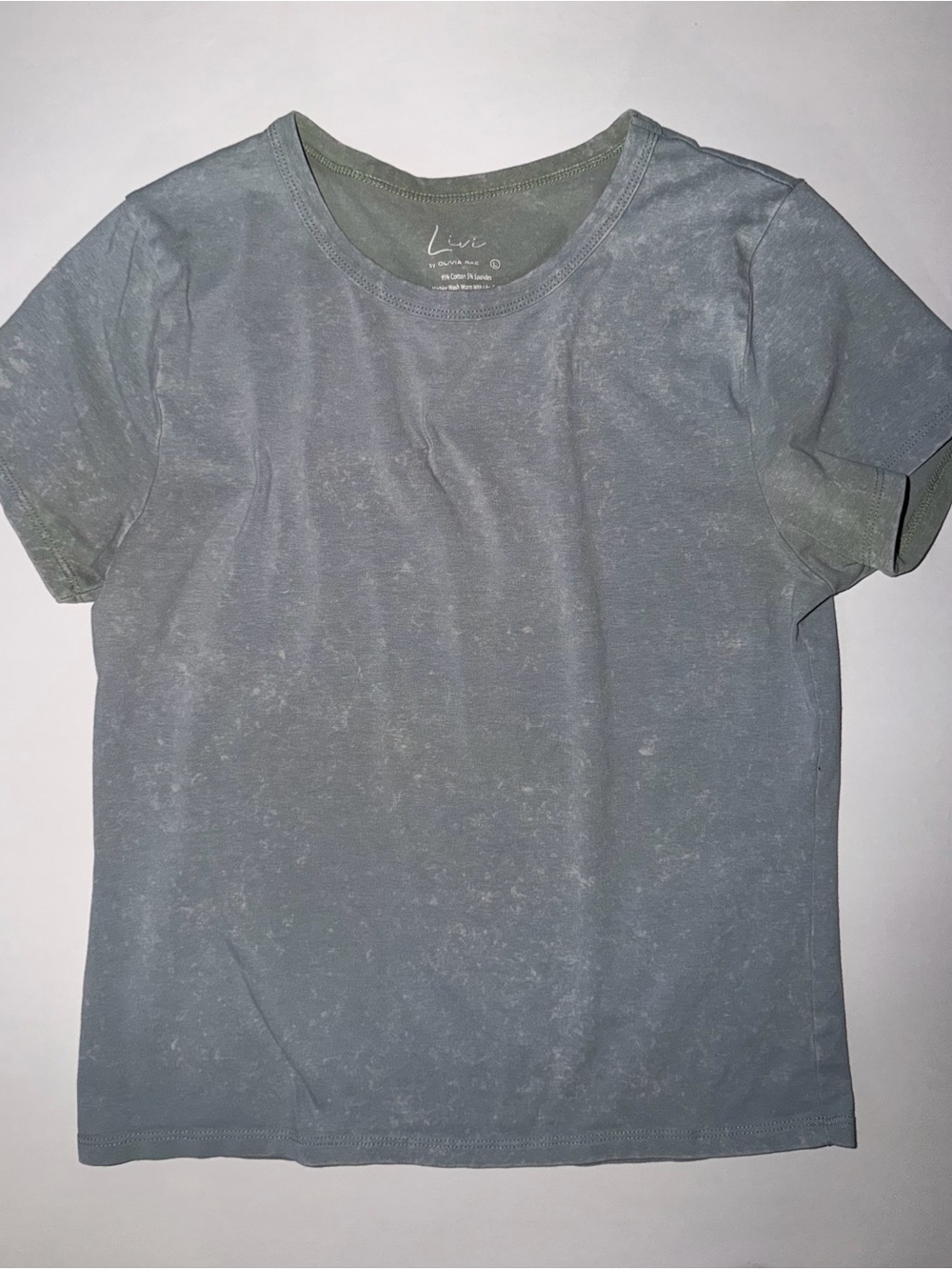 Light Blue Mineral Wash Crewneck Tee